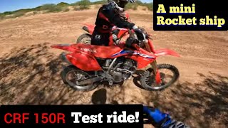 Test Riding a Honda CRF150R  Its a little rocket [upl. by Naginnarb]