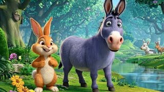 The Rabbit and the Donkey A Tale of Honesty and Hard Work Hindi stories Hindi Morel story [upl. by Yrrep]