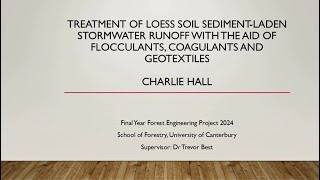 Treatment of Loess Soil SedimentLaden Stormwater Runoff using Flocculants Coagulants amp Geotextiles [upl. by Haggi294]