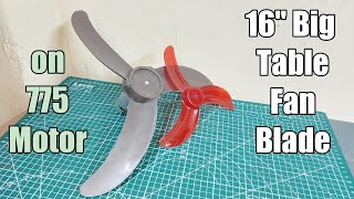 16quot Big Table Fan Blade testing in DC 775 High Speed Motor Details review [upl. by Waverly]