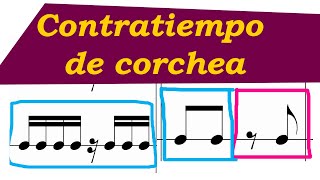 CONTRATIEMPO de CORCHEA Y SEMICORCHEAS Notas a tiempo y a contratiempo [upl. by Hirasuna]