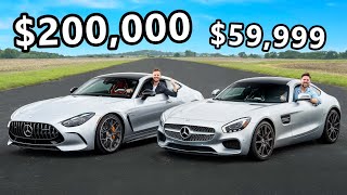 New Mercedes AMG GT vs The Cheapest AMG GT You Can Buy  DRAG RACE REVIEW  LAP TIME [upl. by Ravilob]