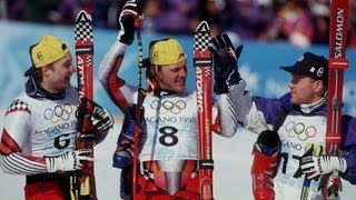 Hermann Maier Survives Fall To Win Skiing Gold  Nagano 1998 Winter Olympics [upl. by Nesyaj]