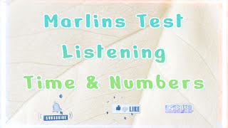 Marlins Test For Seafarer  Listening  Time amp Numbers [upl. by Tullusus]