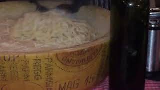 Pasta alla Parmigiana  Parmesan Wheel  Cheese Wheel [upl. by Einaeg]