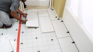 How To Install QuicTile quotEASY DIY Porcelain Tilesquot  DIY CREATORS [upl. by Lyndsey]