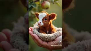 Need a smile for today Watch these teeny baby cows babyanimals tinycow spreadloveandpositivity [upl. by Ahsienal]