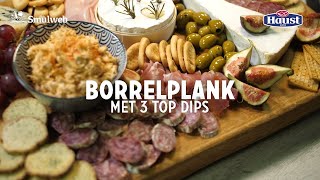 Borrelplank met 3 top dips [upl. by Nairrad]