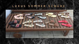 Meine Luxus Designer Sommer Schuh Sammlung Teil 2 Hermes Chanel Valentino LV GUCCI [upl. by Eedak580]