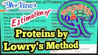 Quantitative Estimation of Proteins by Lowry’s Method [upl. by Uzial842]