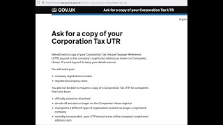 UK company UTR Unique Taxpayer Reference [upl. by Itnahsa]