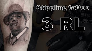 Stippling tattoo real time  stippling portrait tattoo  how to do stippling tattoo 3 RL 😎😍 [upl. by Nnalyrehs]