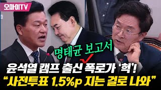 윤석열 캠프 핵심 참모 출신 명태균 보고서 폭로가 헉quot사전투표 15p 지는 걸로 나와quot [upl. by Bazar]