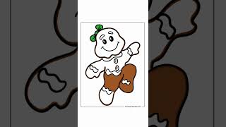 color with me  gingerbread man coloringpage colorwithme christmas ibispaint [upl. by Hokanson]