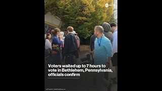 Voters wait up to 7 hours to vote in Bethlehem Pennsylvania [upl. by Meesaw496]