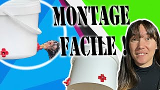 montage abreuvoir poule facile et qui reste propre [upl. by Yerfdog]