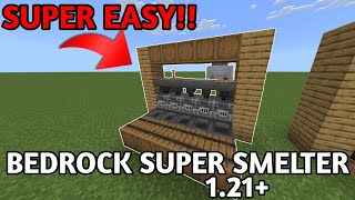 Easy Super Smelter Tutorial  Minecraft Bedrock 121 [upl. by Asseret]