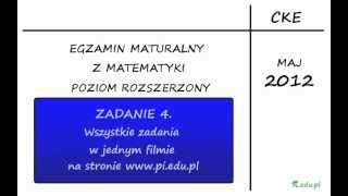 Zadanie 4 Matura maj 2012 PR Funkcja kwadratowa [upl. by Hilleary]