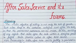 After Sales Service and Its Forms [upl. by Imyaj]