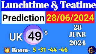 Uk49s Lunchtime Prediction 28 June 2024  Uk49s predictions For Today uk49slunchtime [upl. by Kcirej]