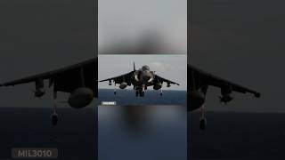 USMC AV8B Harrier II attack aircraft lands aboard an amphibious assault ship [upl. by Also752]