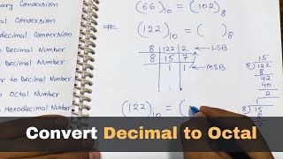 Lec 24  How To Convert Decimal to Octal Easily 2 Examples  Computer Science Tutorials [upl. by Arakal329]