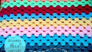 Manta fácil de GANCHILLO  Easy CROCHET blanket TUTORIAL [upl. by Dean683]