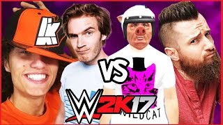 PewDiePie amp Kwebblekop vs Cartoonz amp Wildcat wH2O Delirious amp Vanoss  WWE 2K17  QTR Final s3e9 [upl. by Nakashima837]