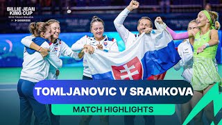 Ajla Tomljanovic v Rebecca Sramkova Australia v Slovakia 2024 Billie Jean King Cup Finals Highlights [upl. by Sirrom]