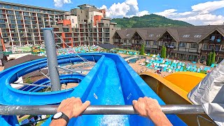 Blue Water Slide 💦 at Waterpark Park Bešeňová 🇸🇰 [upl. by Ainadi]