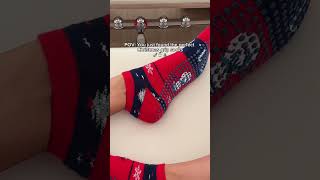 The cutest Christmas grip socks 😍 gripsocks christmas2025 pilatessocks pilatesprincess [upl. by Ybocaj]