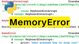 MemoryError  Python  Tutorial [upl. by Nabila]