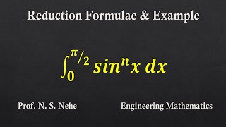 REDUCTION FORMULA sinnx  sinnx reduction formula  sinnx integration example  M2 [upl. by Finer]