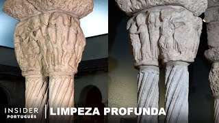 Limpeza Profissional de Poeira Incrustada em Claustros  Limpeza Profunda  Insider Português [upl. by Cosmo920]