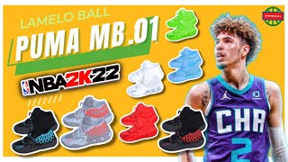 NBA 2K22 Shoe Creator PUMA Lamelo Ball MB01 Colorways Creation Tutorial [upl. by O'Rourke]