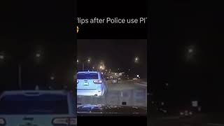 Trackhawk flips after police chase‼️👮‍♂️ challengersrt chargers trackhawk hellcat srt dodge [upl. by Mose]