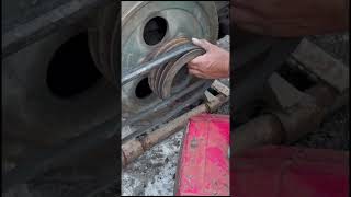 Single cylinder diesel engine pulley power belt installation process [upl. by Nytsuj]