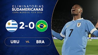 URUGUAY vs BRASIL 20  RESUMEN  ELIMINATORIAS SUDAMERICANAS  FECHA 4 [upl. by Godfrey]