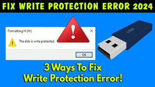 fix the disk is write protected windows 1110  how to remove write protection from USB 2024 [upl. by Adnilram289]