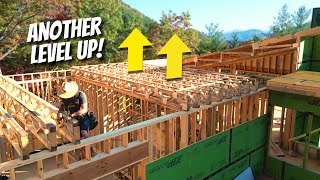 Construction of a MEGA sized Modern Home PT 48  Framing Another Floor [upl. by Ayna]