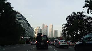 Driving in Singapore at Nicoll Highway Collyer Quay Shenton Way Jalan Bukit Merah [upl. by Benedick]