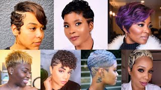 Black Womens Pixie Cut Hairstyles  Black Girl Natural Pixie Cut Black Hair  Weave Short Hairstyle [upl. by Lyndy]