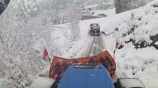 Snow removal on steep roads in the Tyrolean mountains [upl. by Vivle663]