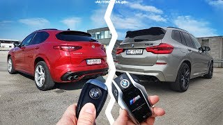 Alfa Romeo Stelvio Quadrifoglio vs BMW X3 M Competition TEST Spaghetti vs Wurst [upl. by Nosam]