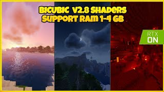 Bicubic v28 Shaders  MCPE Ultra Graphic Shaders High Fps Realistic Cloud Sun Water Effect RTX ON [upl. by Innoj]