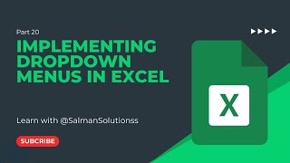 Part 20  Implementing Dropdown Menus  EXCEL DROPDOWN  DATA VALIDATION [upl. by Aviva173]