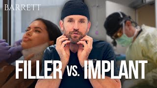 Jawline Enhancement Filler vs Implants [upl. by Anhoj35]