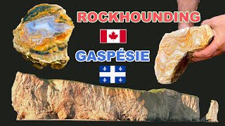 Rockhounding in Gaspesie  Geodes Jasper Agates and more [upl. by Winne566]