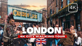 🇬🇧 London England Walking Tour  Camden Market Street Food Tour 4K HDR  60fps [upl. by Nedaj807]