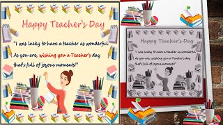 Teachers Day Greeting card design in Ms word  Happy Teachers Day [upl. by Britton]